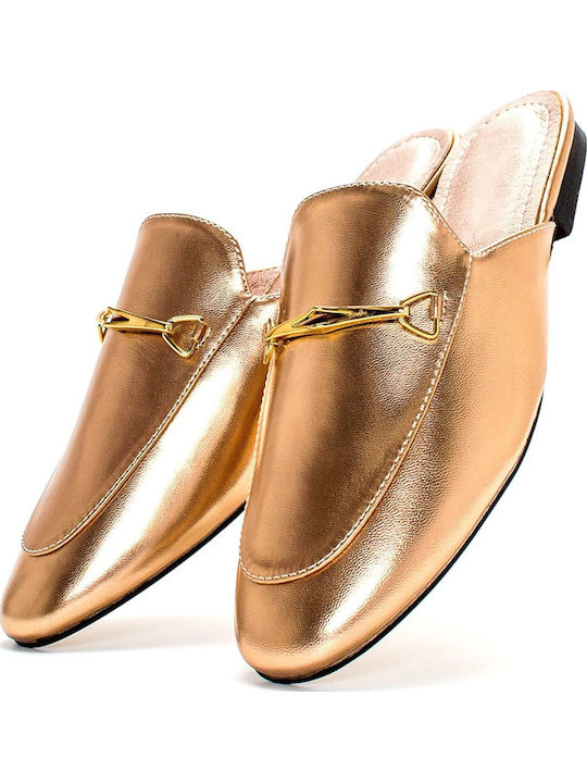 Flat Mules σε Χρυσό Χρώμα