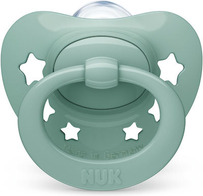 Nuk Orthodontic Pacifier Silicone Signature Stars Green for 6-18 months 1pcs