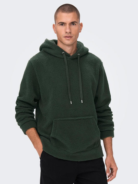 Only & Sons Herren Sweatshirt Jacke mit Kapuze Grün