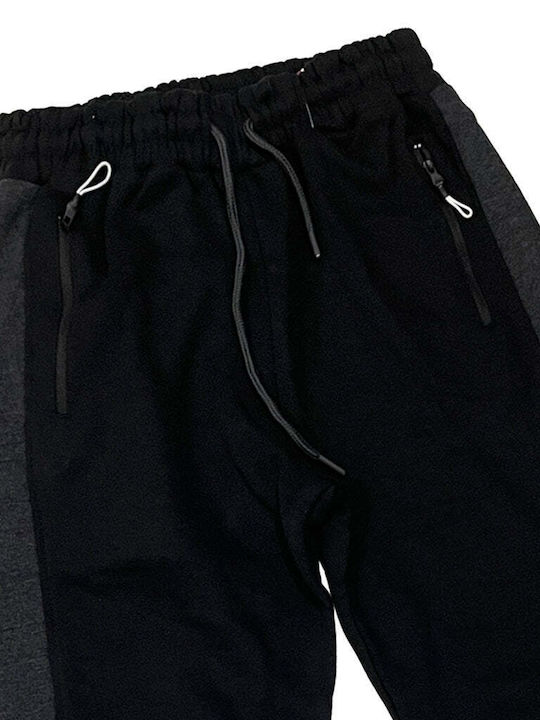 Ustyle Men's Fleece Sweatpants with Rubber Black