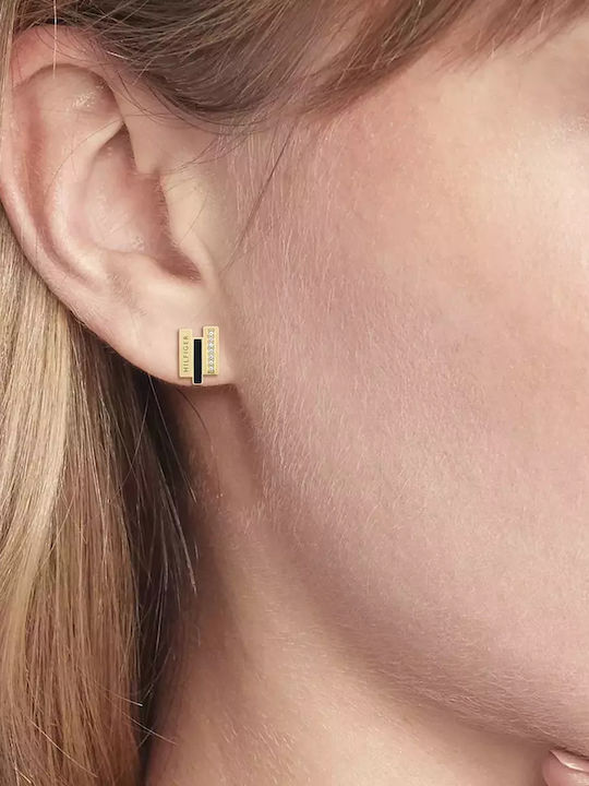 Tommy Hilfiger Σκουλαρίκια Καρφωτά από Ατσάλι Επιχρυσωμένα με Πέτρες Μαύρα Tommy Hilfiger Σκουλαρίκια Καρφωτά από Ατσάλι Επιχρυσωμένα με Πέτρες Μαύρα