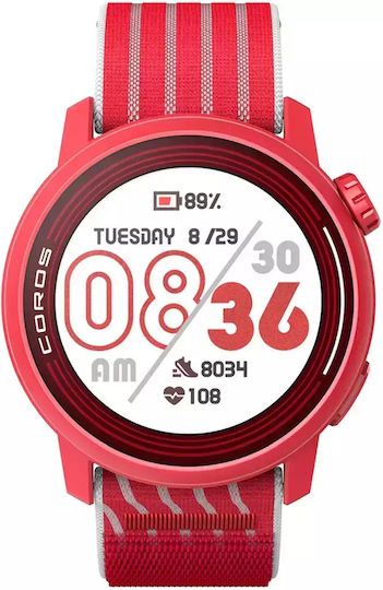 Coros Pace 3 Smartwatch with Heart Rate Monitor (Red)