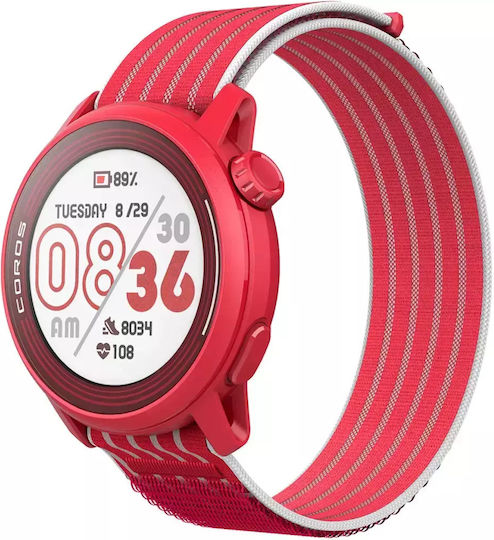 Coros Pace 3 Smartwatch with Heart Rate Monitor (Red)