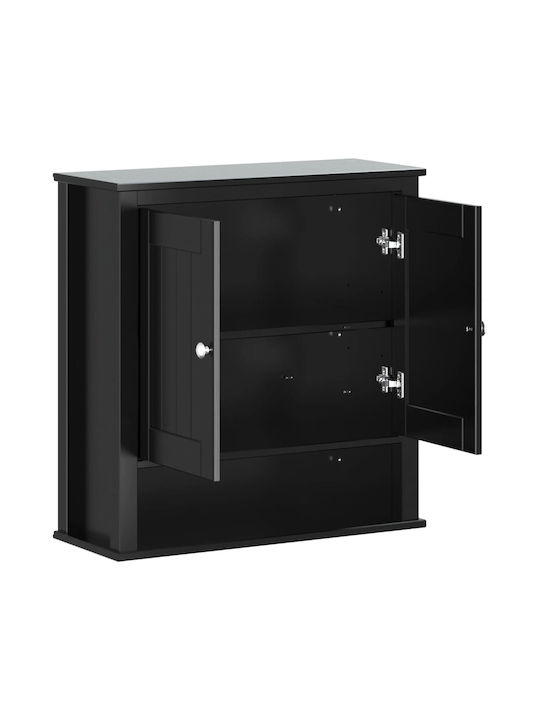 vidaXL Rafturi de baie Raft Baie Metal 69.5x27x71.5cm Neagră