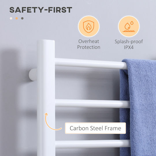 HomCom Electric Towel Rail 80x50cm White