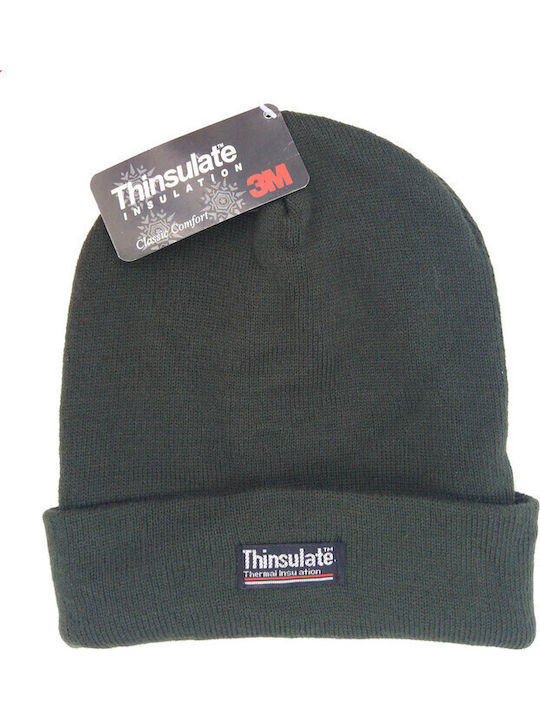Beanie Unisex Fleece Σκούφος Πλεκτός σε Μαύρο χρώμα