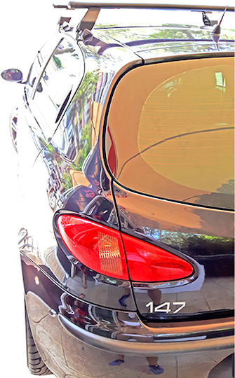 Menabo Steel Car Roof Bars for Alfa Romeo Alfa 147 5D Set with Roof Rack Legs and Lock Black