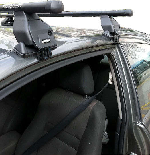 Menabo Autodachträger Metallisch für Toyota Corolla 3D 2002-2007 mit Dachträgerfüßen und Schloss Schwarz