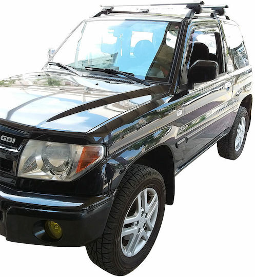 Menabo Aluminum Car Roof Bars for Mitsubishi Pajero 3D Set with Roof Rack Legs Silver