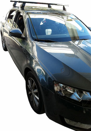 Menabo Μπάρες Οροφής Ατσάλινες για Skoda Octavia (Σετ με πόδια) Ασημί