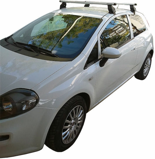 Menabo Menabo Aluminium Dachträger Für Fiat Punto 3D 2012+ mit Dachträgerfüßen Silber