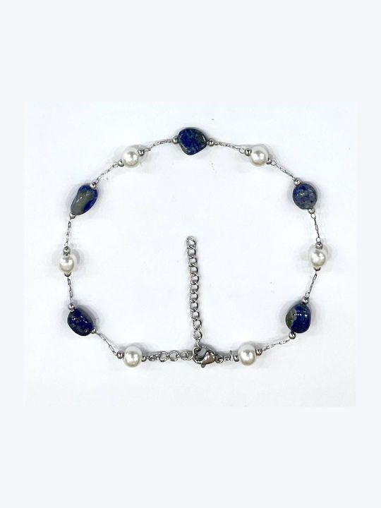 Tatu Moyo Bracelet Anklet Chain made of Steel with Pearls