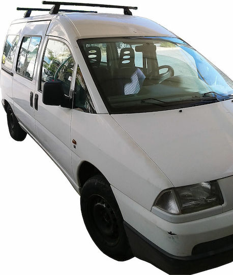 Menabo Μπάρες Οροφής Μεταλλικές για Fiat Scudo (Σετ με πόδια) Ασημί