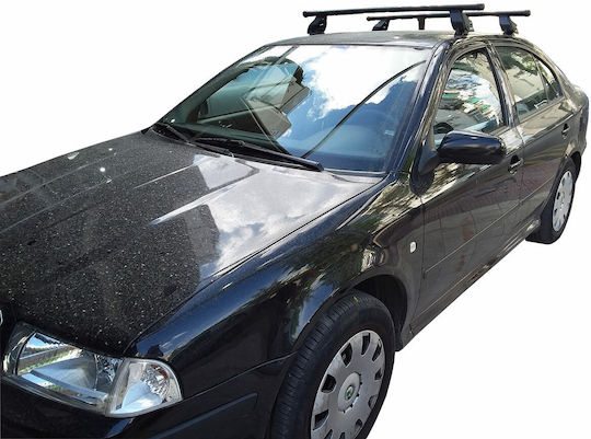 Menabo Steel Car Roof Bars for Skoda Octavia 1996-2004 Set with Roof Rack Legs Silver