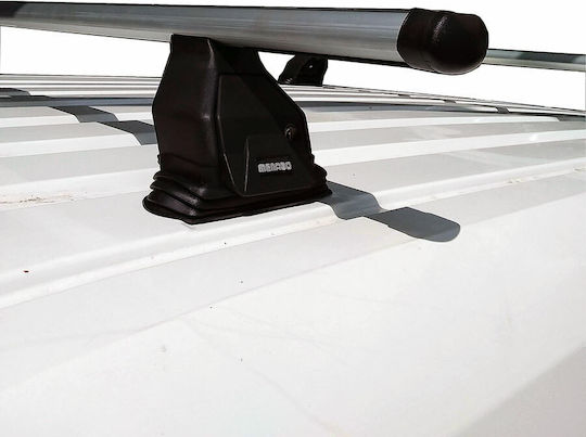 Menabo Μπάρες Οροφής Αλουμινίου για Ford Transit Connect (Σετ με πόδια) Ασημί