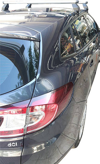 Menabo Aluminum Car Roof Bars for Renault Megane 2016-2022 Set with Roof Rack Legs Silver