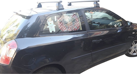 Menabo Μπάρες Οροφής Ατσάλινες για Fiat Stilo (Σετ με πόδια) Ασημί
