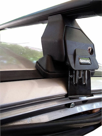 Menabo Car Roof Bars Steel for Peugeot 206 3D Set with Roof Rack Legs Silver