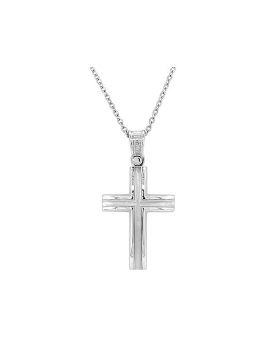 Xryseio Women's White Gold Cross 14K