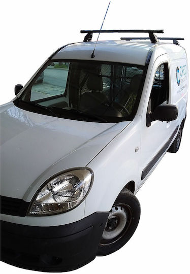 Menabo Metallic Car Roof Bars for Renault Kangoo 1998-2008 Set with Roof Rack Legs Silver