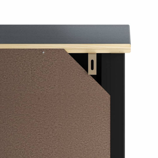 vidaXL Στήλη Μπάνιου Τοίχου Μ40xΒ34xΥ80cm Μαύρη