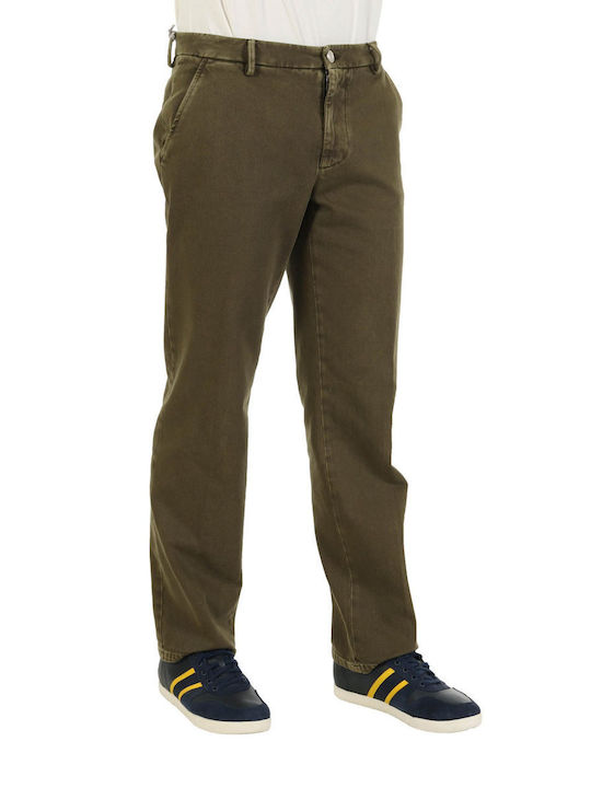 Trussardi Men's Trousers Chino in Relaxed Fit Haki