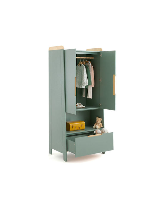 Ușă dublă Dulap cu 1 Sertar Verde 79x60x186cm