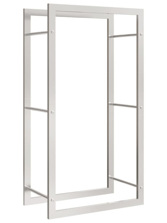 vidaXL Μεταλλικό Ράφι Αποθήκευσης Ξύλων 50x28x94cm Ασημί