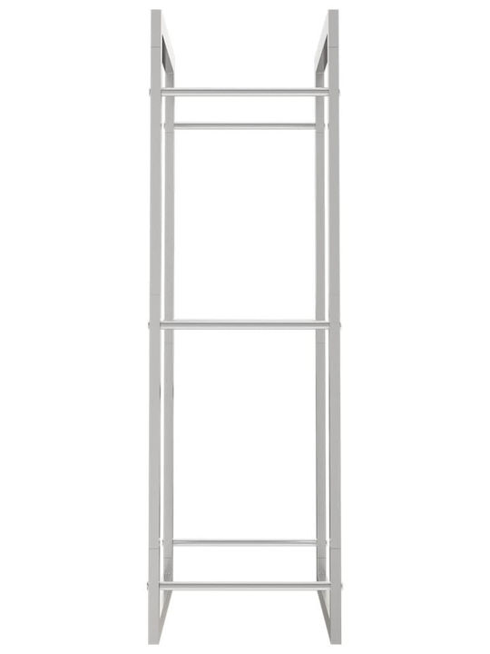 vidaXL Μεταλλικό Ράφι Αποθήκευσης Ξύλων 50x28x94cm Ασημί