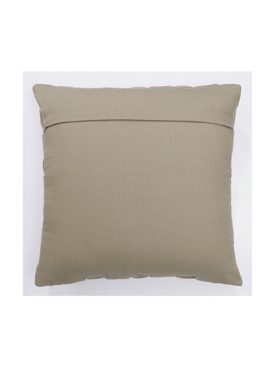 Liolios Home Μαξιλάρι Καναπέ Clusp από 100% Βαμβάκι Sandy Brown 50x50εκ.