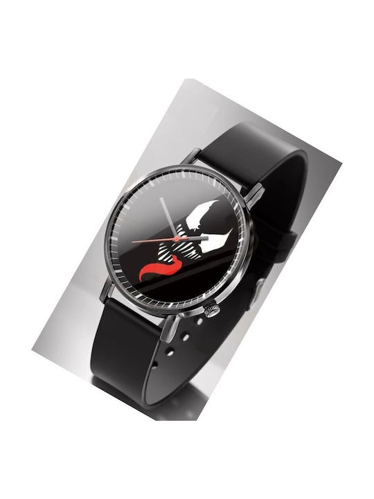 Super Kids Analog Watch with Rubber/Plastic Strap Black