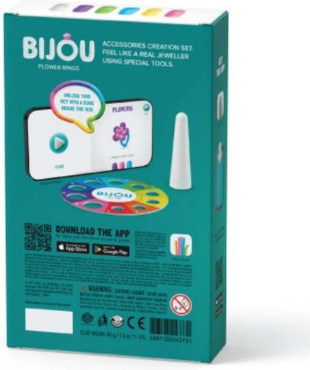 Hey Clay Bijou Flower Rings Παιδικός Πηλός Σετ Πολύχρωμος 275gr