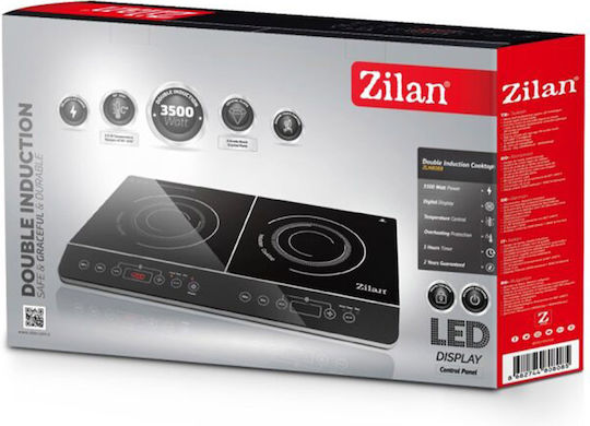 Zilan Induction Countertop Double Burner Black