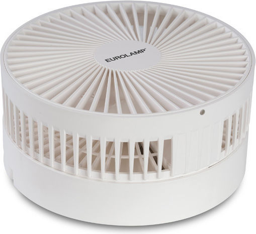 Eurolamp Επιτραπέζιος Ανεμιστήρας 4W Διαμέτρου 20cm Λευκός