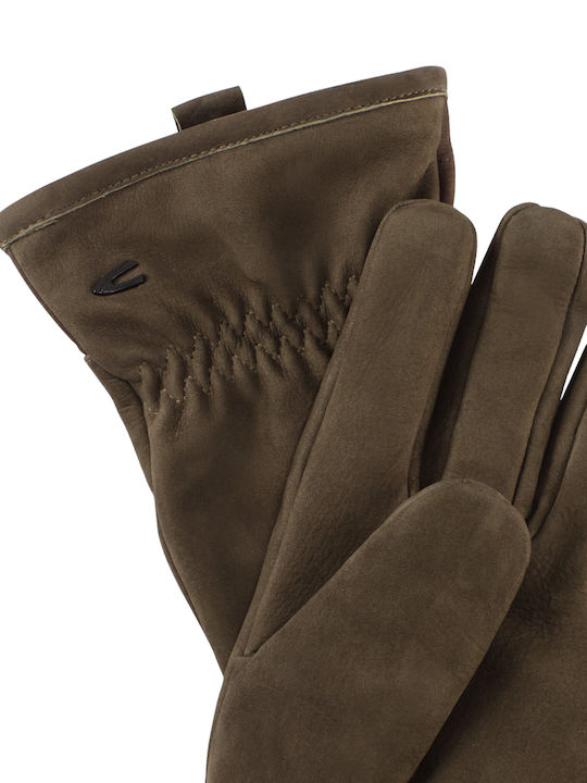 Khaki Leder Handschuhe