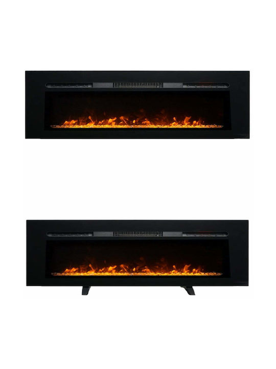 ElectricSun Wandmontiert Elektrischer Kamin 10W 183x45cm Schwarz