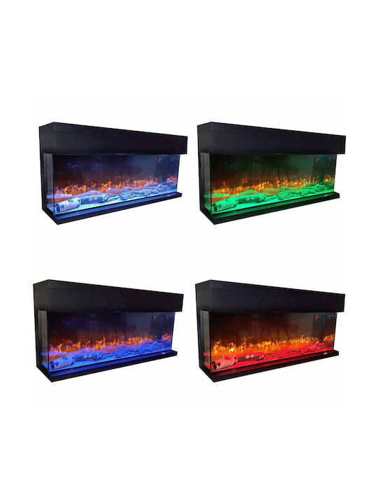 ElectricSun Wall Mounted Electric Fireplace 10W 153x50cm Black