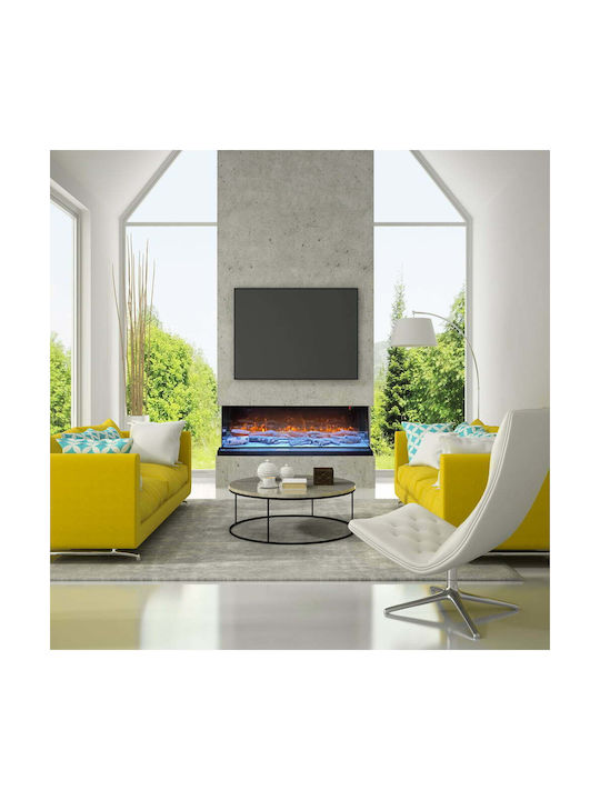 ElectricSun Wall Mounted Electric Fireplace 10W 153x50cm Black