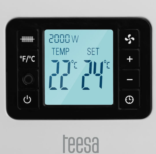 Teesa Convectoare pardoseală 2000W cu Termostat Electronic 60.5x37.5cm Alb