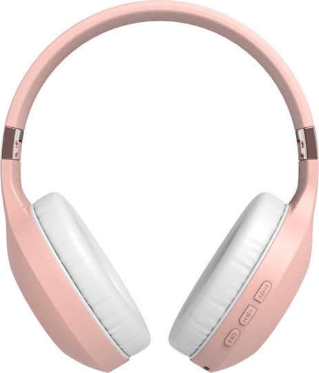 PowerLocus P4 Plus Ασύρματα / Ενσύρματα Over Ear Ακουστικά με 30 ώρες Λειτουργίας Ροζ Χρυσό