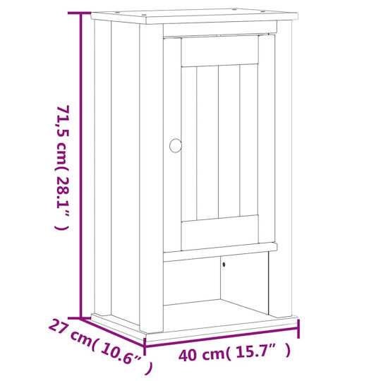 vidaXL Bathroom Cabinet L40xW27xH71.5cm Black