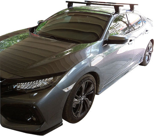 Menabo Aluminum Car Roof Bars for Honda Civic 2016 Set with Roof Rack Legs Black
