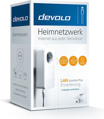 Devolo Komfort Plus Powerline Wired with Passthrough Socket and Gigabit Ethernet Port