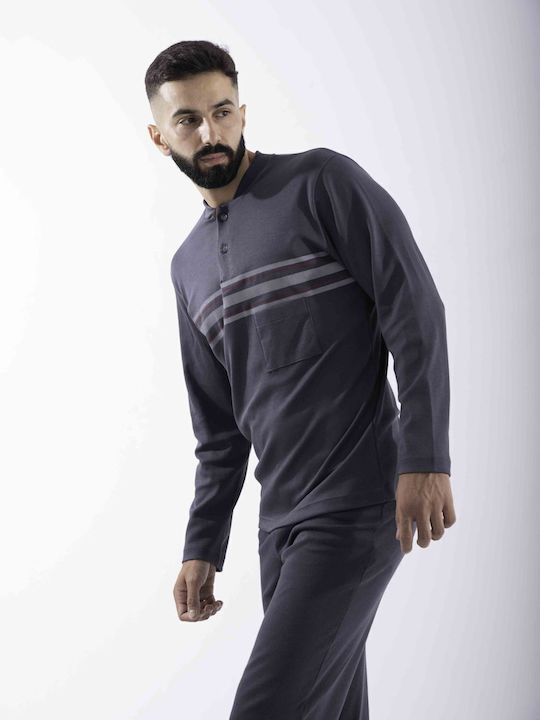 Cherry Underwear Men's Winter Pajamas Set Gray