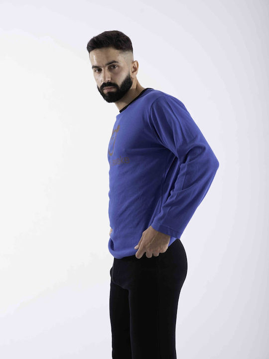 Cherry Underwear Men's Winter Pajamas Set Blue