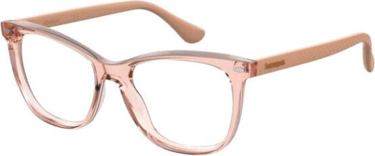 Havaianas Botafogo V Plastic Eyeglass Frame Butterfly Beige BOTAFOGO/V-9R6/17-53