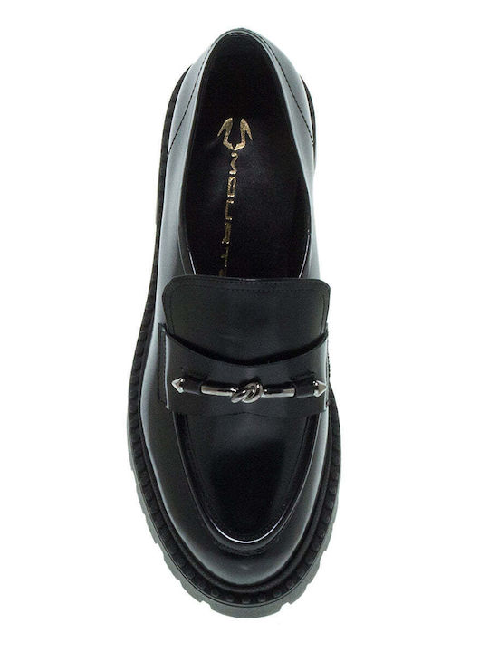 Mourtzi Leather Women's Loafers in Black Color