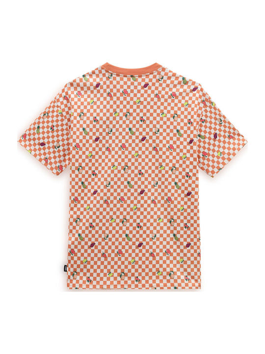 Women's Blouse Cotton Short Sleeve Orange
