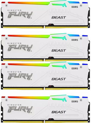 Kingston Fury Beast RGB 64GB DDR5 RAM με 4 Modules (4x16GB) και Ταχύτητα 6000 για Desktop