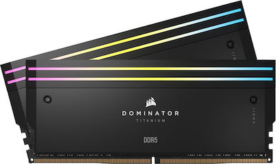 Corsair Dominator Titanium RGB XMP 64GB DDR5 RAM cu 2 module (2x32GB) și Viteză 6600 pentru Desktop